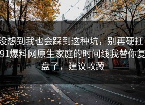 没想到我也会踩到这种坑，别再硬扛：91爆料网原生家庭的时间线我替你复盘了，建议收藏