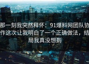 那一刻我突然释怀：91爆料网团队协作这次让我明白了一个正确做法，结局我真没想到