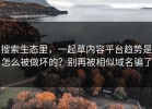 搜索生态里，一起草内容平台趋势是怎么被做坏的？别再被相似域名骗了