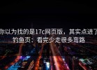 你以为找的是17c网页版，其实点进了钓鱼页：看完少走很多弯路