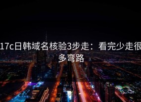 17c日韩域名核验3步走：看完少走很多弯路