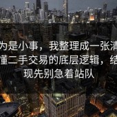 我以为是小事，我整理成一张清单带你看懂二手交易的底层逻辑，结果发现先别急着站队