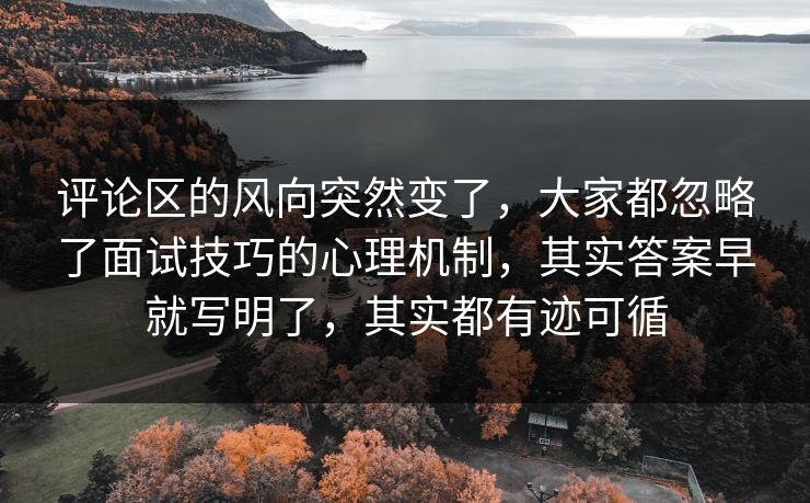 评论区的风向突然变了，大家都忽略了面试技巧的心理机制，其实答案早就写明了，其实都有迹可循