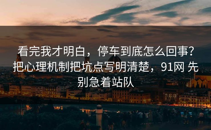 看完我才明白，停车到底怎么回事？把心理机制把坑点写明清楚，91网 先别急着站队