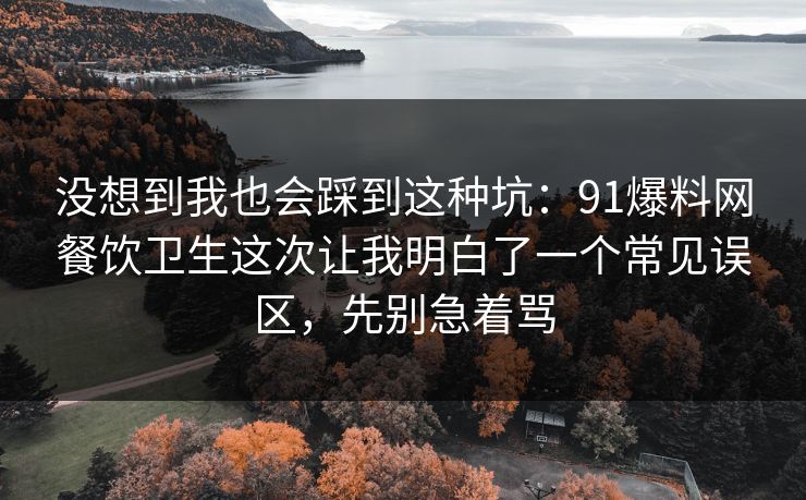 没想到我也会踩到这种坑：91爆料网餐饮卫生这次让我明白了一个常见误区，先别急着骂